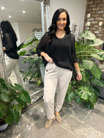 Stone Straight leg Comfort fit pull on Trousers